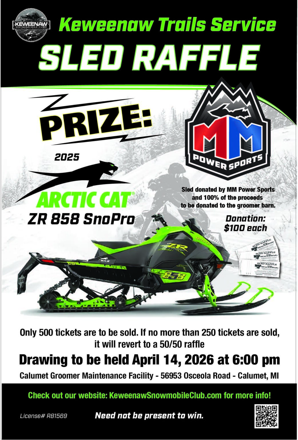 Snowhite Raffle Raffle - Keweenaw Snowmobile Club